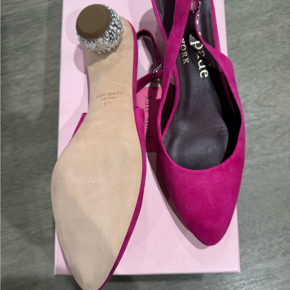 Ruby sling suede heels